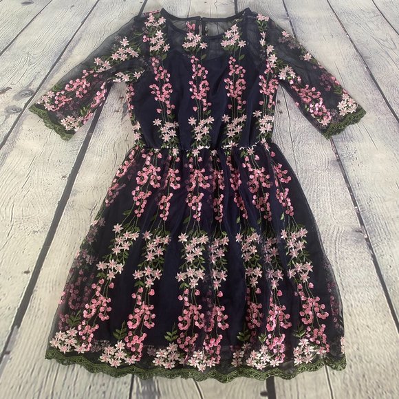 GB girls Other - GB Girls Floral Embroidered Mesh Dress